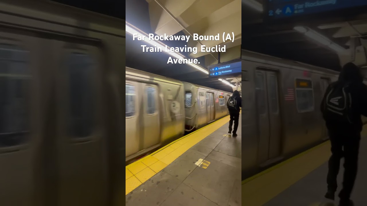 Far Rockaway bound (A) train, leaving Euclid Avenue.
