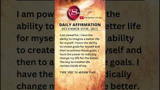 December 19th - Morning Affirmation | Uplifting Affirmations | Affirmations For Money |  #shorts