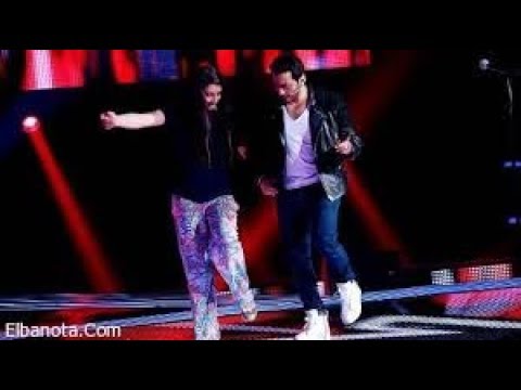 تامر حسني يرقص دبكه مع المتسابقة ميرال عياض برنامج أكتشاف المواهب مرحلة الصوت وبس