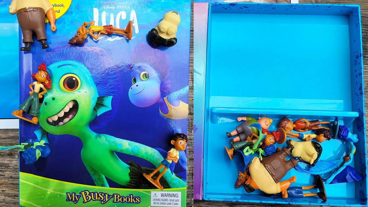 Disney's Pixar Luca Toys 2021 My Busy Books Storybook & 10 Figurines