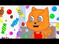 Cats Family in English - Enchanted With Rainbow Candies Cartoon for Kids