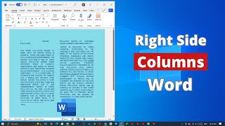 How To Make Right Side Column On Microsoft Word