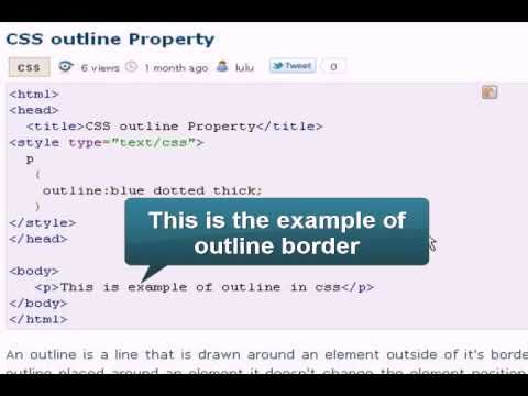 CSS Tutorial : CSS outline Property - YouTube