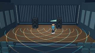 Scene 1: Acoustic Interference in an AuditoriumVisual Prompt for AI Video Generator:Prompt: A high-q