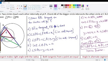 Class10 Tangents & Intersecting Chords Ex 18B (part 2 of 3)