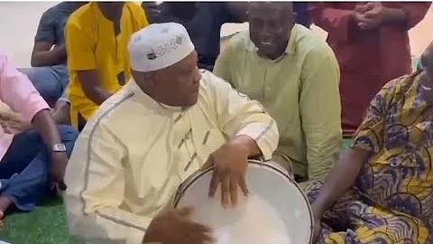 DANCING SENATOR: Osun Gov. " DavidO's Uncle"  Ademola Adeleke showing off his drumming skills.