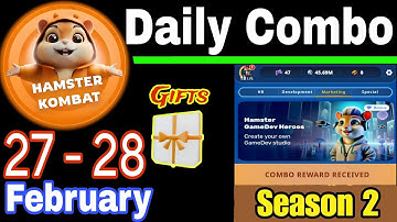 27 - 28 February 🎮 Hamster Kombat GameDev Heroes Daily Combo 🧩 Season 2