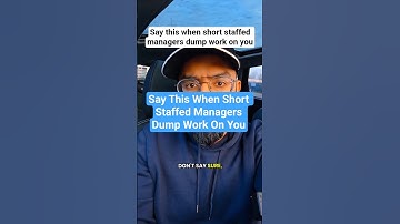 Say this when short staffed managers dump the extra work on you! #officepolitics #officelife