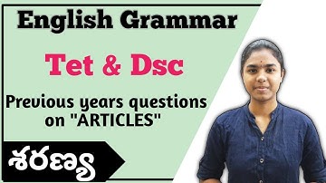 TET & DSC Previous Years Questions on Articles | English Grammar | TS,AP TET & DSC