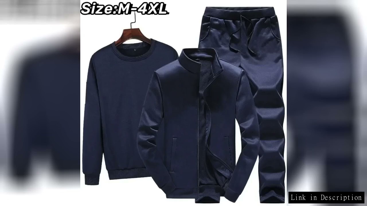 2025 Men's Sets Hoodies+Jacket+Sweat Pants Spring And Autumn New Sweater Suit Men's Casual Sports Tr