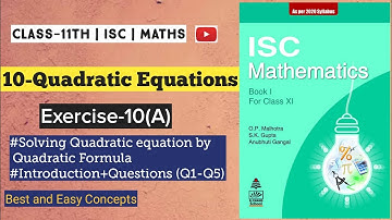 Quadratic Equations Class 11 Maths | Chapter 10 | Ex-10(A) Introduction and Q1 to Q5
