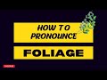 How to pronounce FOLIAGE | Pronunciation of FOLIAGE | SaySoSimple #foliage #pronunciation #howto