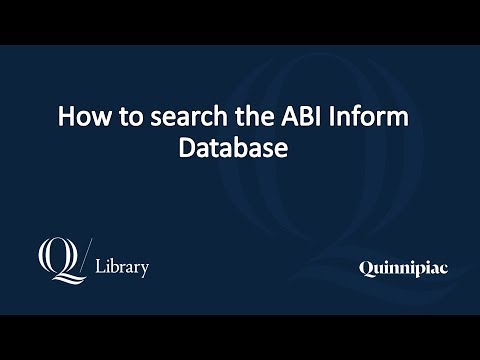 How to Search the ABI/Inform Database