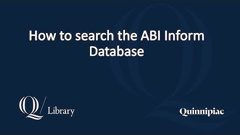 How to Search the ABI/Inform Database