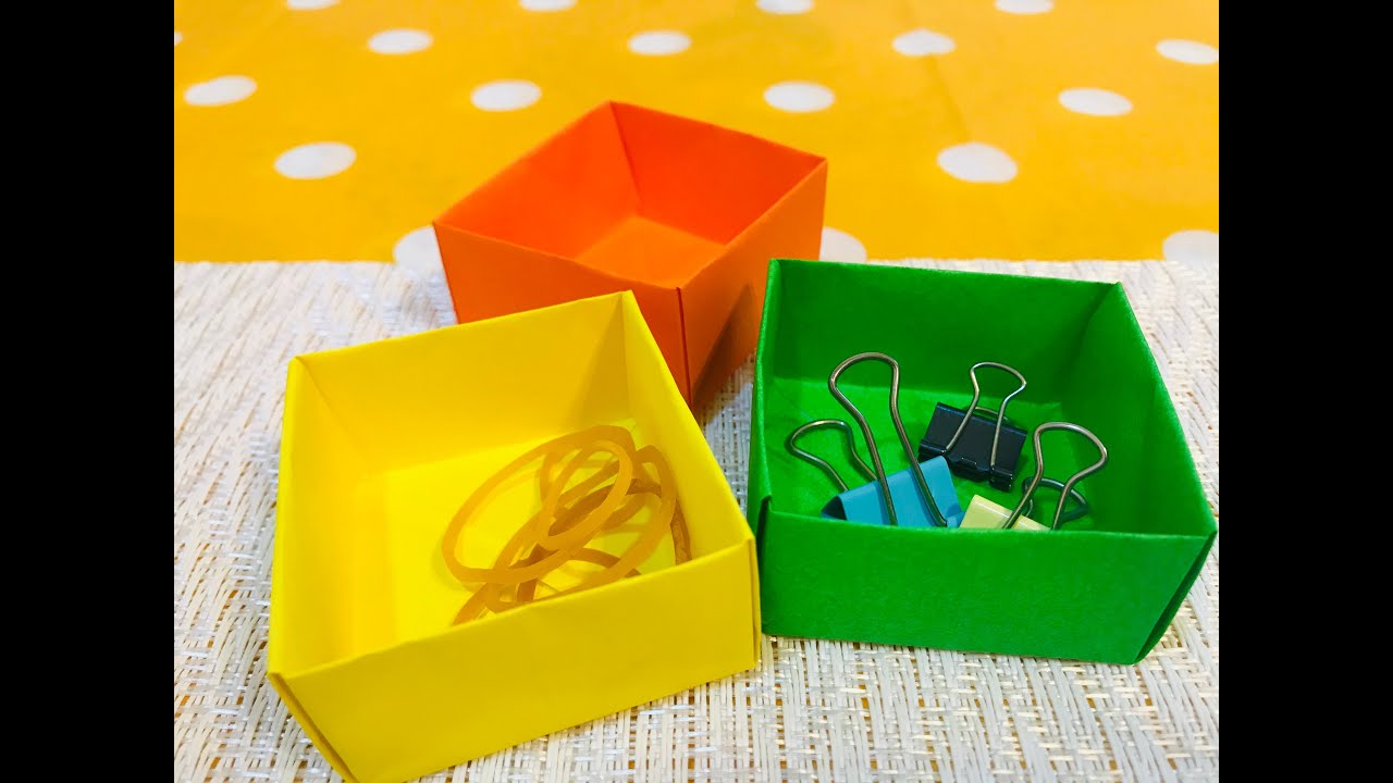 折り紙 ボックス│摺紙盒子 正方形│paper boxes DIY│盒子DIY│日常小物 YouTube