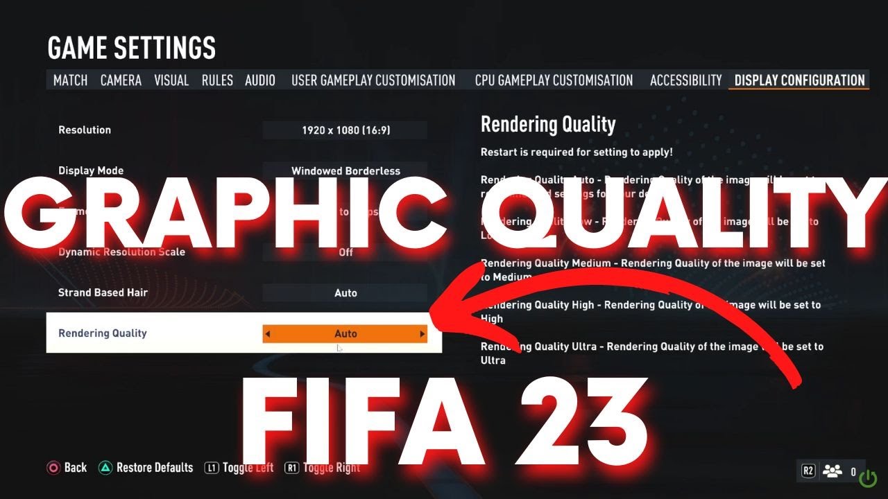 FIFA 23 Game Settings