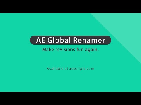 AE Global Renamer 2 for After Effects