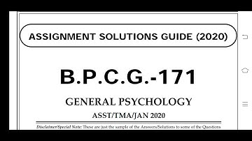 BPCG 171 Ignou Solved Assignment 2020-21