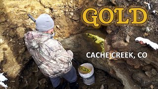 Cache Creek Colorado Gold Mining  Panning and Sluicing Day 2