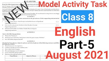 Model Activity Task Class 8 English Part 5 (August)।। class 8 model activity task english part 5