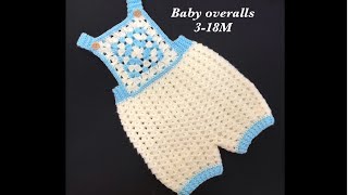 Granny Square Crochet Baby Overalls Crochet Rompers - Boys And Girls 6-9M Easy - Crochet For Baby
