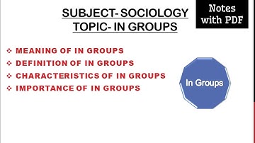 In Groups- Meaning, Definition, Characteristics and Important #sociology @selfstudycontent