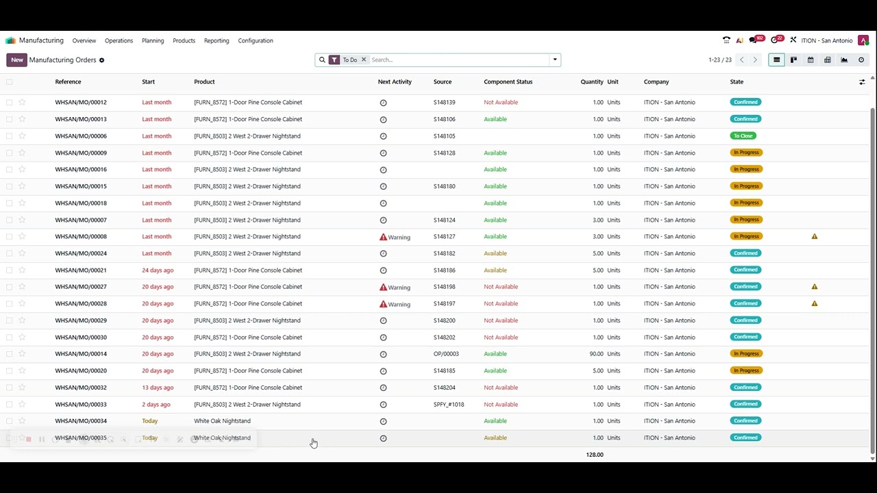 How to check components availability for a Manufacturing Order - YouTube