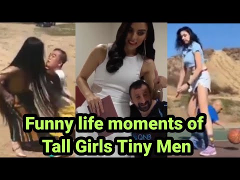 Funny life moments of Tall Girls Tiny Men - 1 | tall woman Dwarf man | tall woman short man