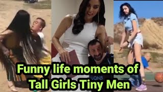 Funny life moments of Tall Girls Tiny Men - 1 | tall woman Dwarf man | tall woman short man