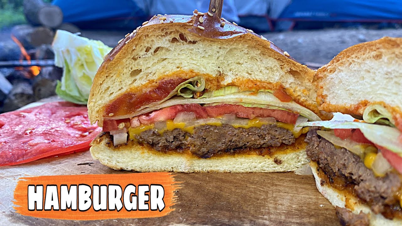 KURBANLIK ET İLE HAMBURGER TARİFİ ????️  NASIL YAPILIR ????  EASY CAMP MEALS RECIPE ▶️ ÇADIR KAMPI #shorts