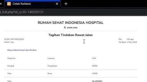 Source Code Aplikasi Sistem Rumah Sakit 2021