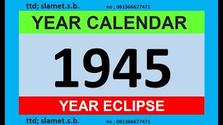 calendar year 1945 #calendar #blog #eclipse #education #music #entertainment #inggeris