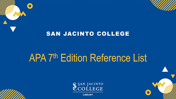 Master the APA 7 Reference List