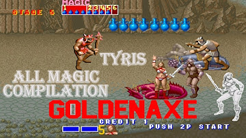 Golden Axe (Tyris = Girl) All Magic compilation in single video