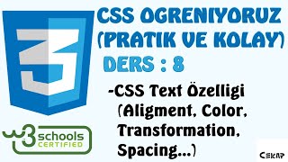 CSS'te Text / Text Shadow, Text Color ve Birçok Text Ayarları / #8