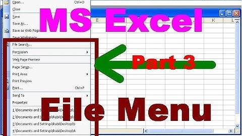 3 - How to Use The File Menu In Ms Excel 2003 in Urdu/Hindi - Part 3 - Lunar Computer College