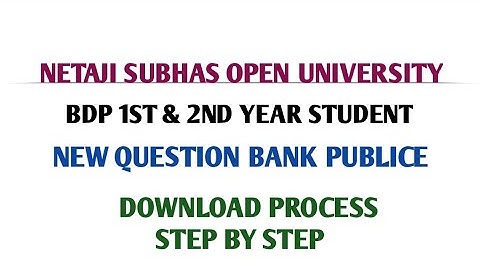 NSOU/ BDP/ TERM END EXAMINATION/ QUESTION BANK DOWNLOAD/ 2019-2020 SESSION/ TODAY