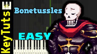 Bonetussles [Undertale: Royal Papyrus] - Easy Mode [Piano Tutorial] (Synthesia)