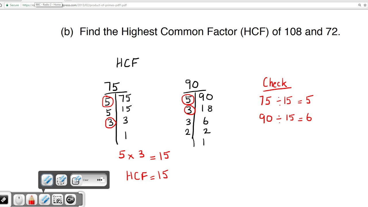 finding-the-hcf-of-two-numbers-youtube