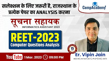 REET 2023 COMPUTER QUESTIONS I INFORMATICS ASSISTANT 2023 | SUCHNA SAHAYAK CLASSES I  CompAcademy