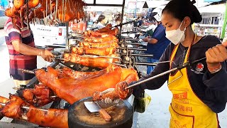 Best Cambodian Street Food  Roast Pork legs, Duck, BBQ Pork & Braised Pork