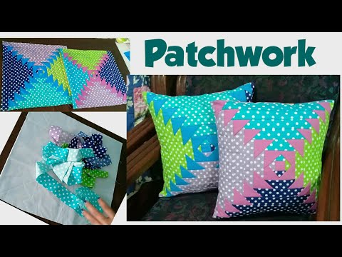Hoe te Sew Kussensloop PATCHWORK Door Rheney #patchwork #cushioncover