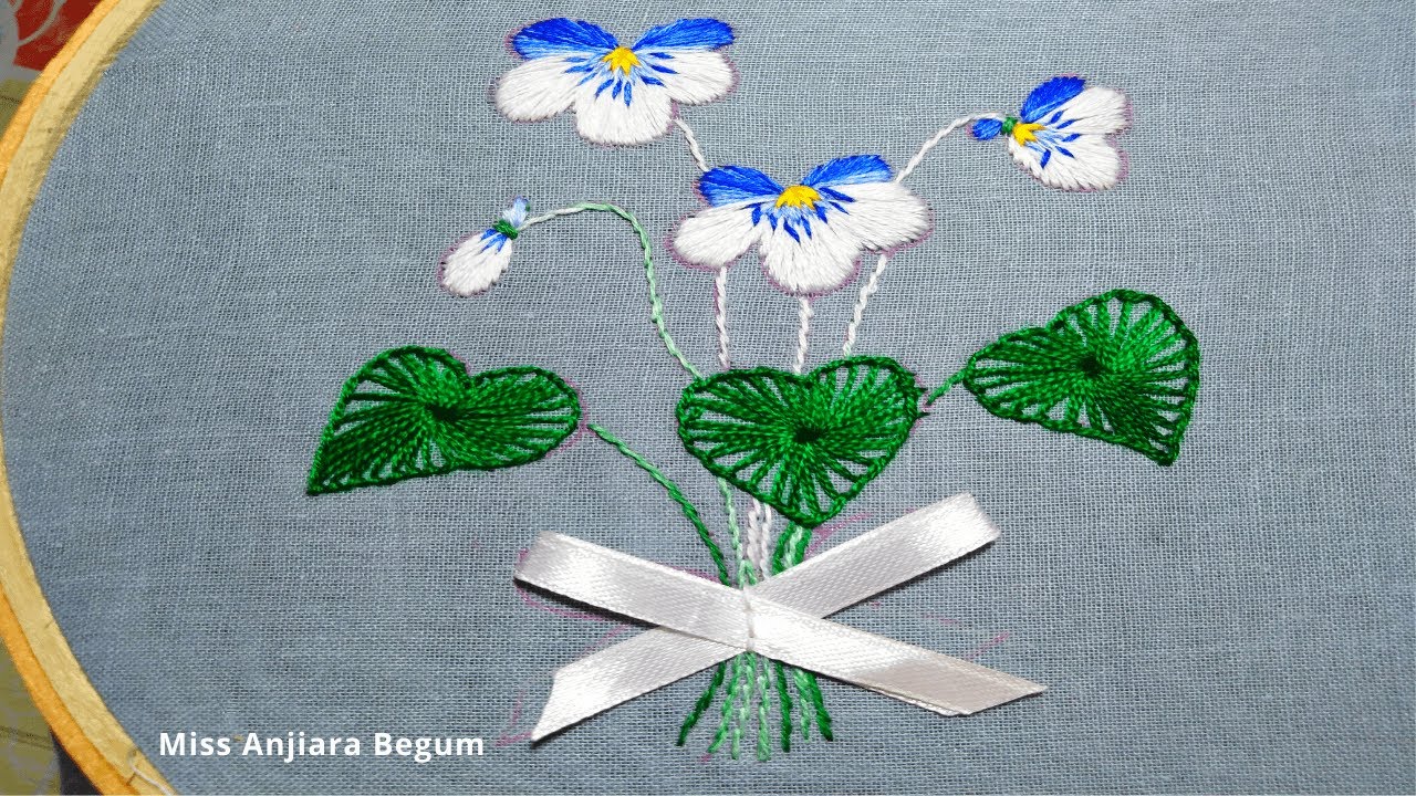 Small and Cute Hand Embroidery flowers by Miss Anjiara Begum:Sofa Cover:Wall Mate etc-07: #Miss_A
