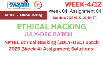 NPTEL ETHICAL HACKING WEEK-4 ASSIGNMENT SOLUTION  (JULY-DEC) 2023 in Hindi