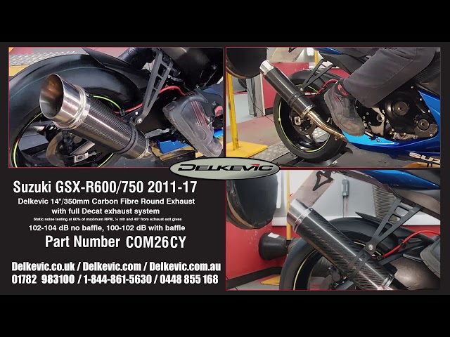 Delkevic Exhaust Muffler Round Carbon sound Suzuki GSXR600 GSXR750