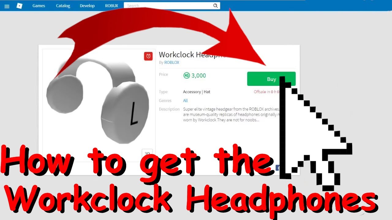 How To Get The Workclock Headphones Youtube - how to get blue workclock headphones roblox 2021