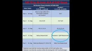 ICAP Revision Day 4,  session 2, Autumn 22