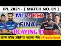 IPL 2021 Mumbai indians Vs Royal Challangers Banglore Playing 11 | RCB Vs MI Playing 11 | IPL 2021