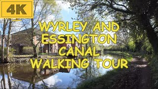 Wyrley and Essington Canal | Walking Tour | English Countryside | 4K April 2024