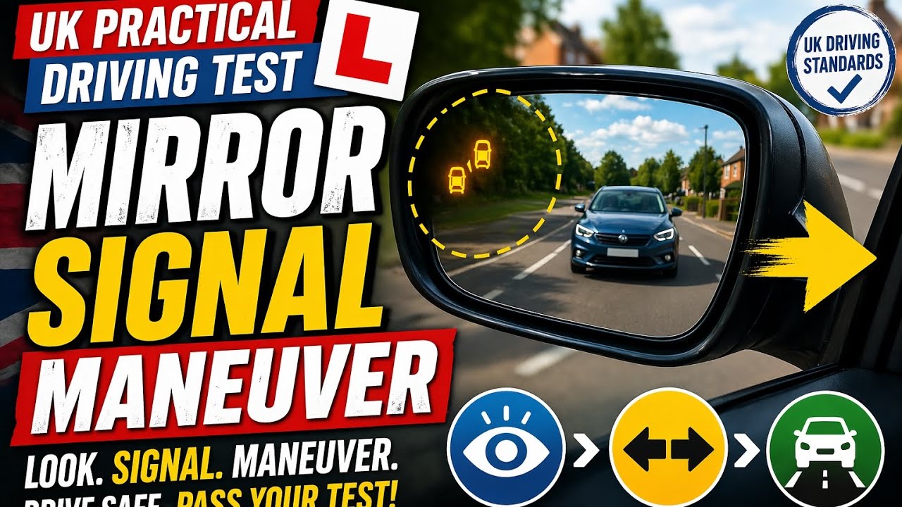 Drive Test Signaling UK Practical Driving Test ๐ | Mirror Signal Manoeuvre Explained (PASS ...